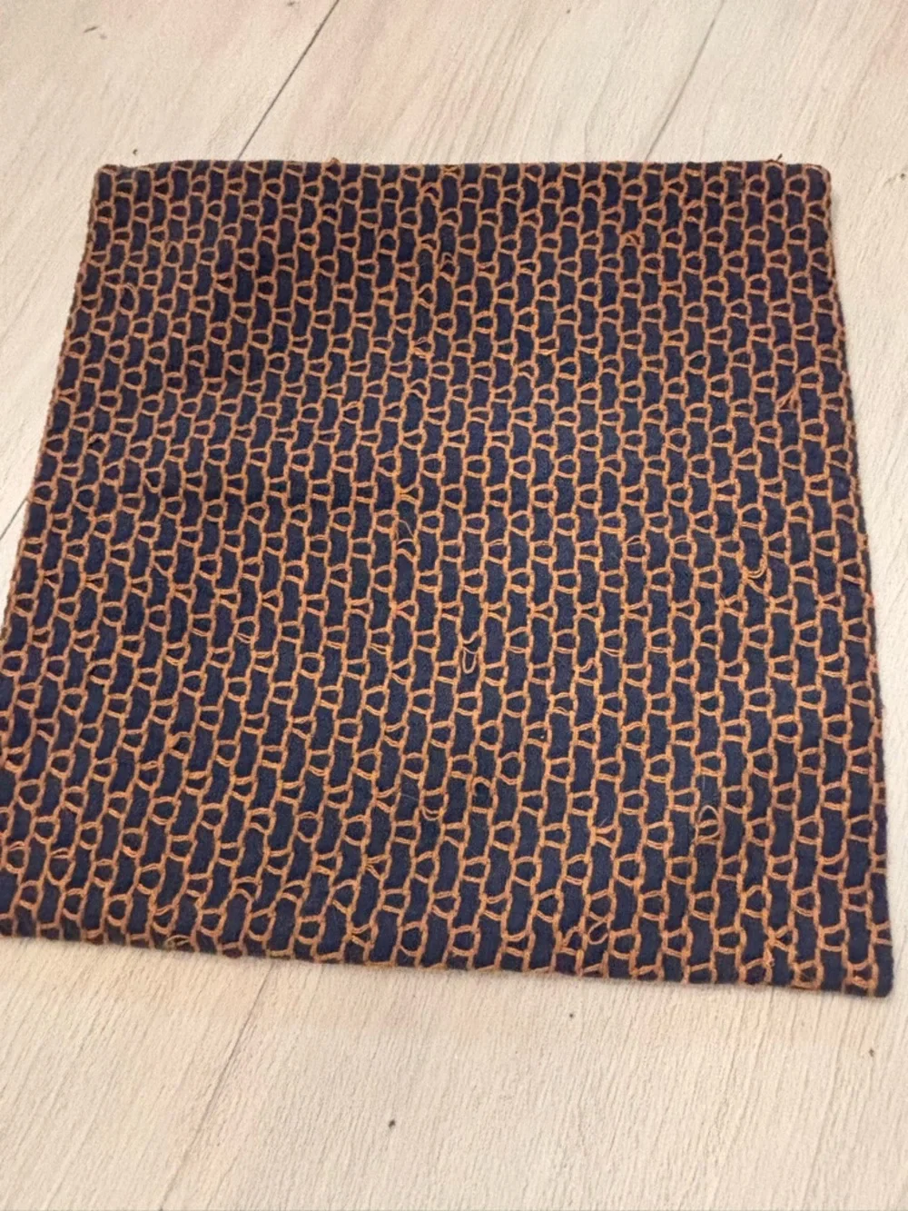 CRATE & BARREL Indigo Blue MADDOX Pillow Cover Textured Embroidered 18” X 18”